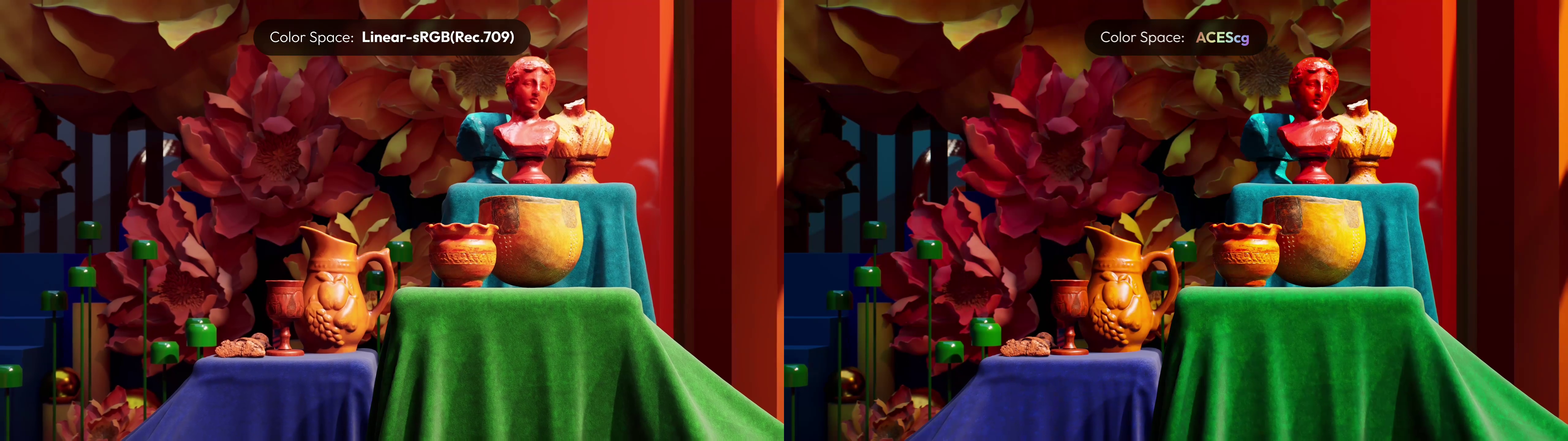 ACEScg Color Space preserves richer HDR color detail and supports professional ACES workflows