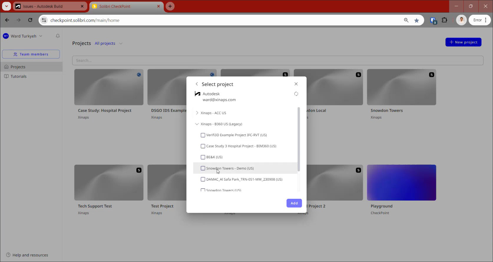 Figure 4. Pull the latest models from Autodesk Construction Cloud or BIM 360 directly into Solibri CheckPoint.
